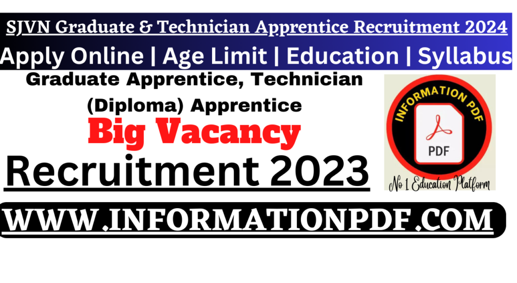 SJVN Graduate & Technician Apprentice Recruitment 2024