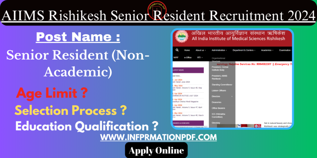 AIIMS Rishikesh Senior Resident Recruitment 2024