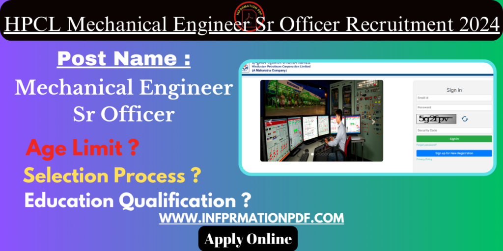 HPCL Mechanical Engineer Sr Officer Recruitment 2024