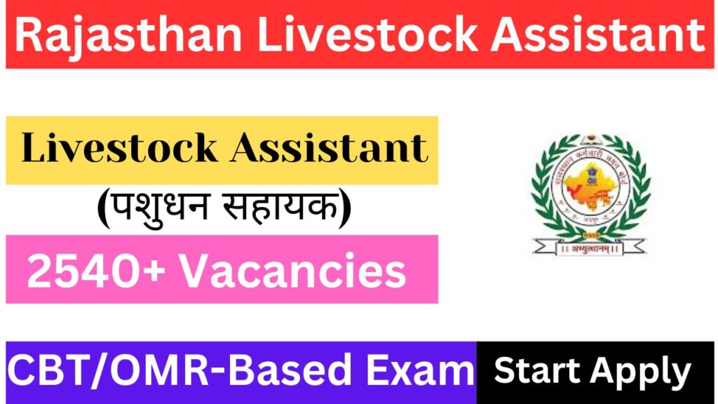 Rajasthan Livestock Assistant Vacancy 2025