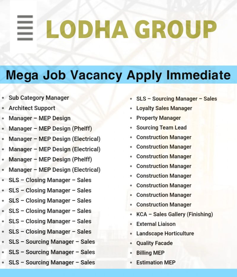Lodha Group Hiring