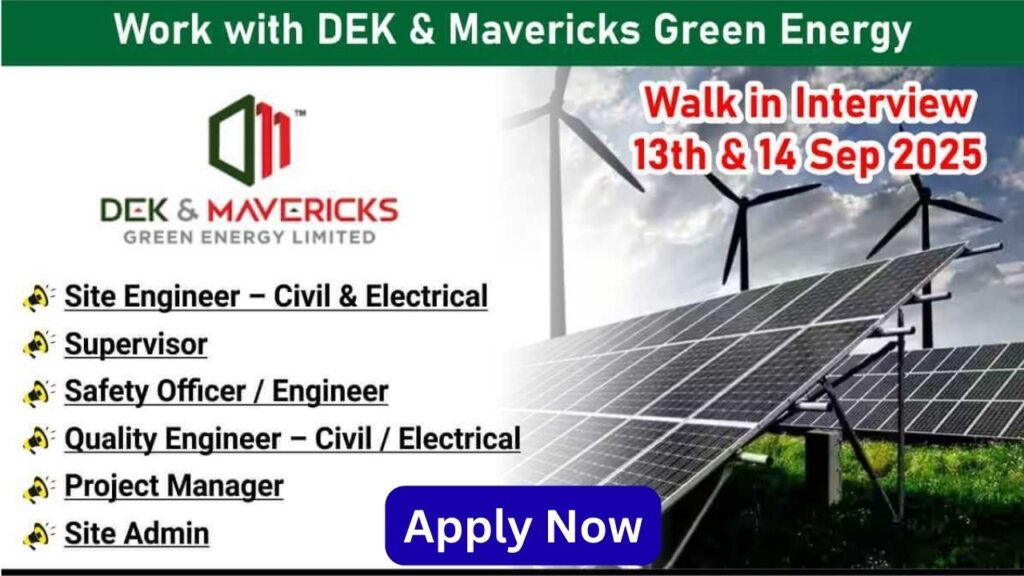 Work with DEK Mavericks Green Energy