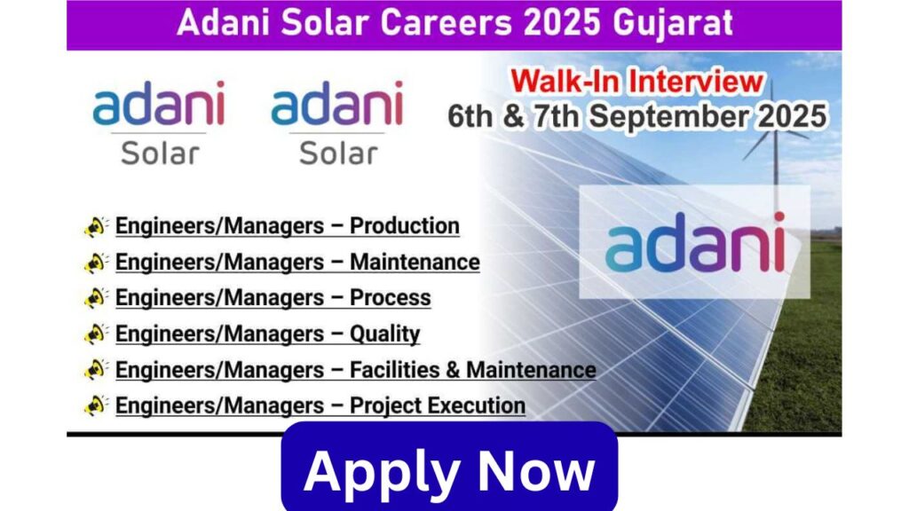 Adani Solar Careers 2025 Gujarat