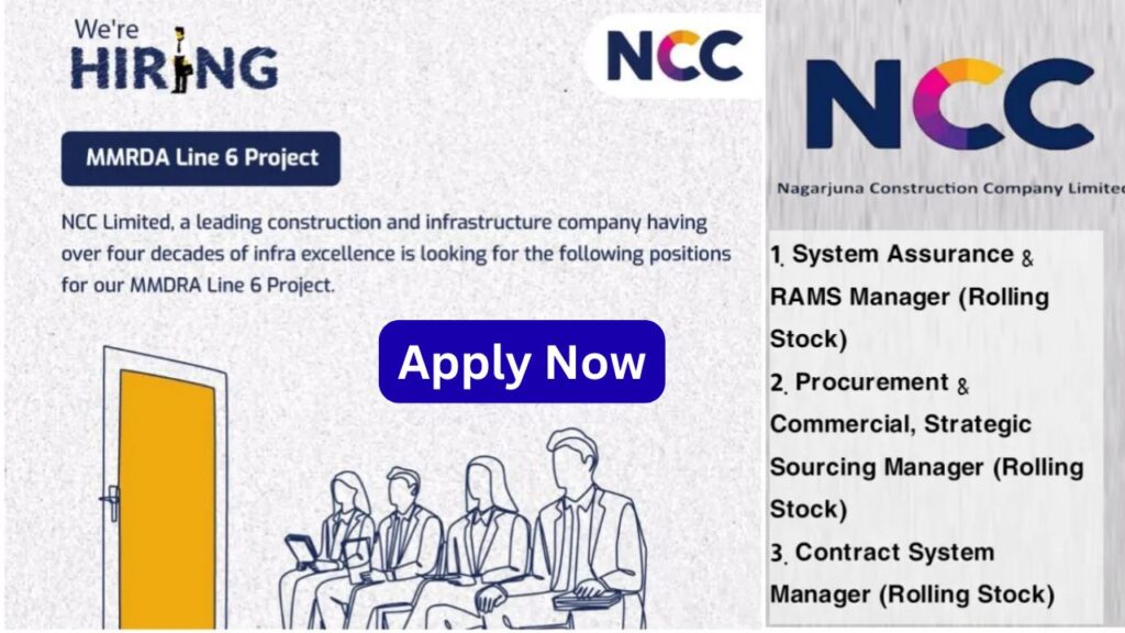 NCC Limited Hiring for MMRDA Line 6 Project