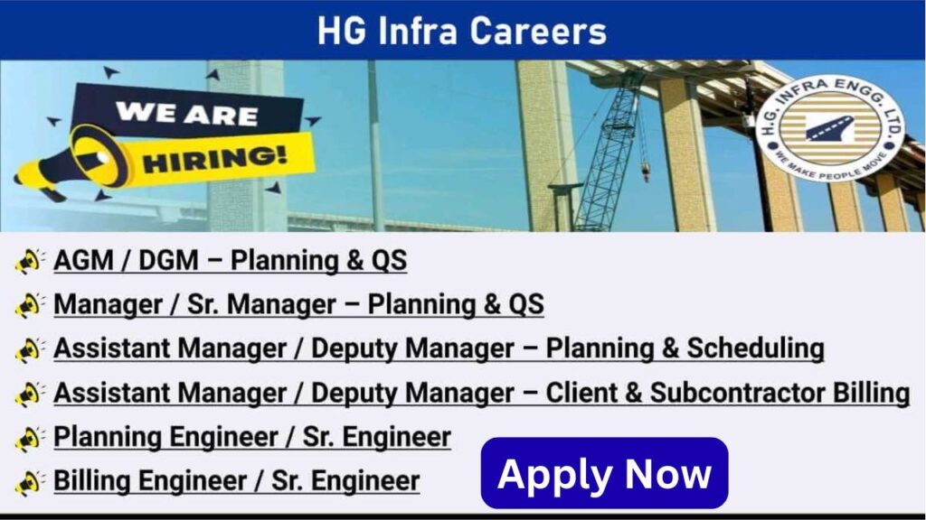 HG Infra Careers | Highway & Railway Project Jobs 2025