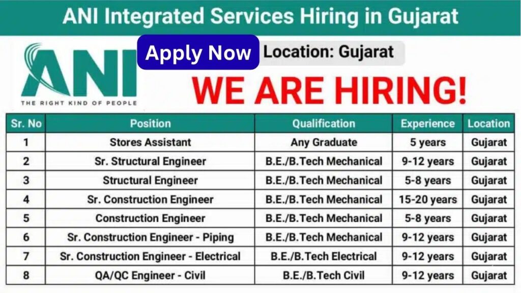 ANI Integrated Services Recruitment 2025